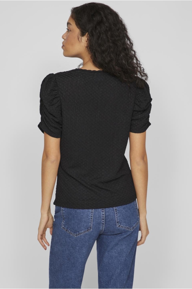 VIANINE S/S PUFF SLEEVE TOP - NOOS 14089479 Black Beauty